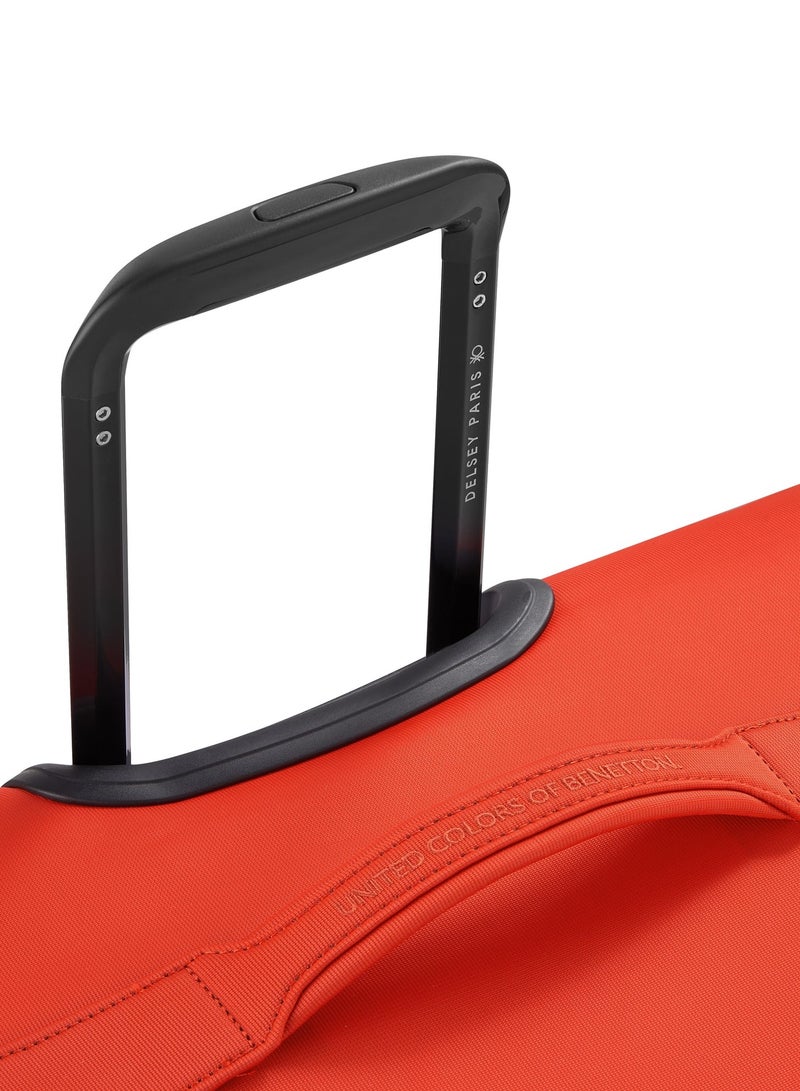 UNITED COLORS OF BENETTON Color Block 81 Cm 4-Double Wheeled Softside Expandable Check-In Luggage Trolley Case - Red - Image 5